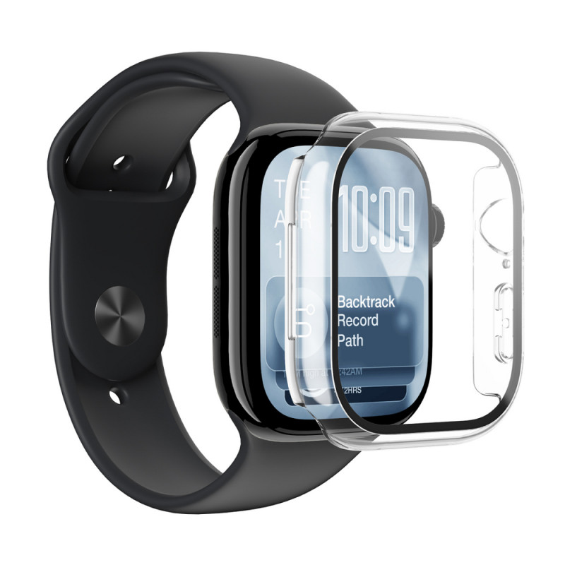 AmazingThing Radix FullGuard lasinen näytönsuojus ja kotelo Apple Watch Series 11 46 mm -kellolle, kirkas