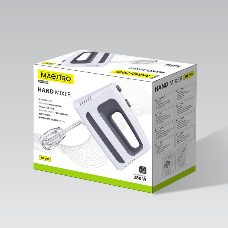 MAESTRO MR-502 Käsivatkain, 500 W, valkoinen/musta