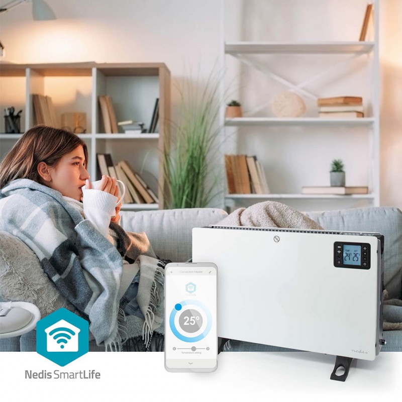 Nedis SmartLife HTCO50WTW -sähkölämmitin, 2000 W, valkoinen