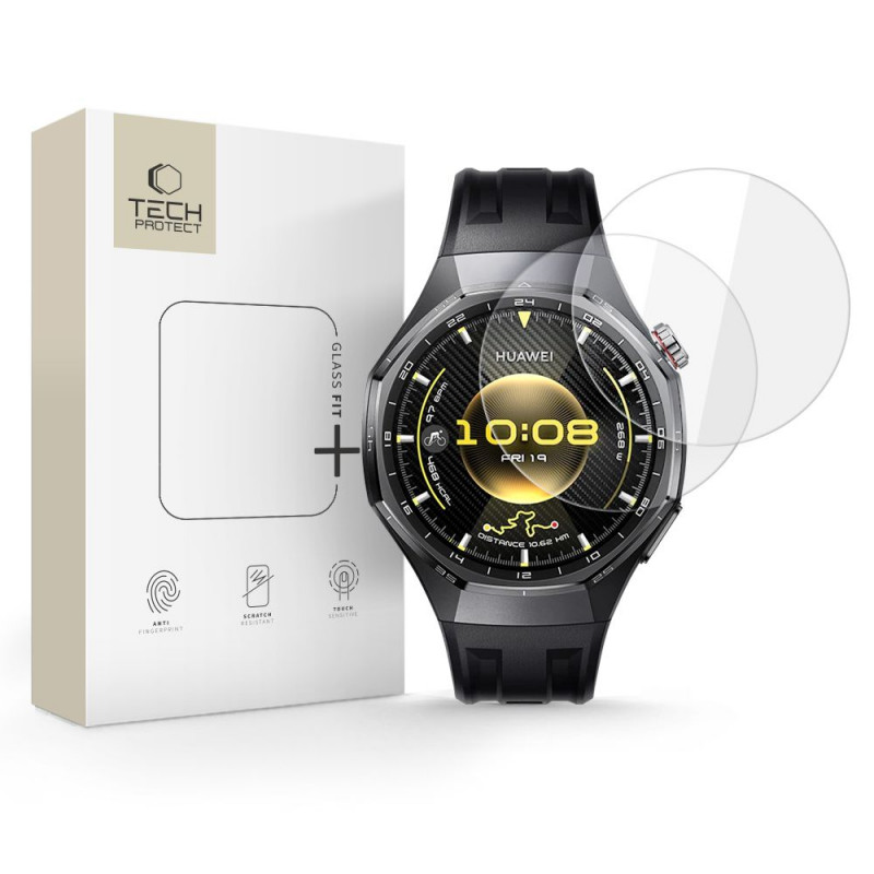 Tech-Protect Glass Fit+ karkaistu lasi Huawei Watch GT 6 Pro 46mm -kellolle, kirkas (2 kpl)