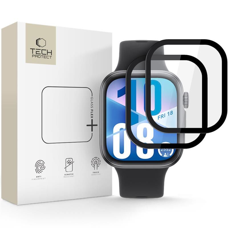 Tech-Protect Glass Flex+ THP4226 hybridilasi Huawei Watch Fit 3 / 4 -kellolle (2 kpl), musta