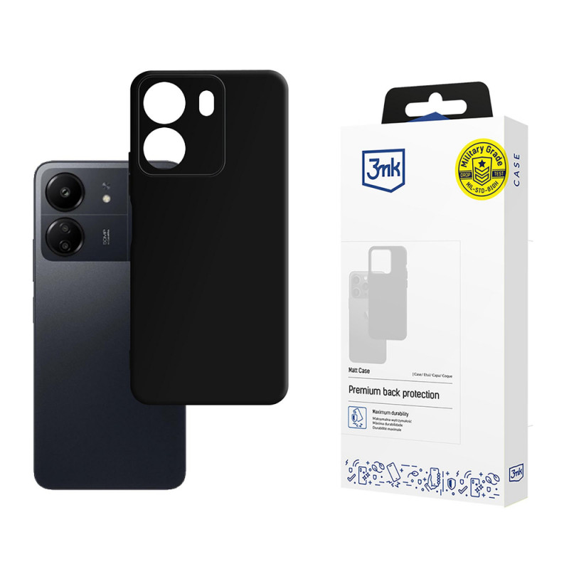 3MK Matt Case suojakotelo Xiaomi Redmi 13C / POCO C65, musta