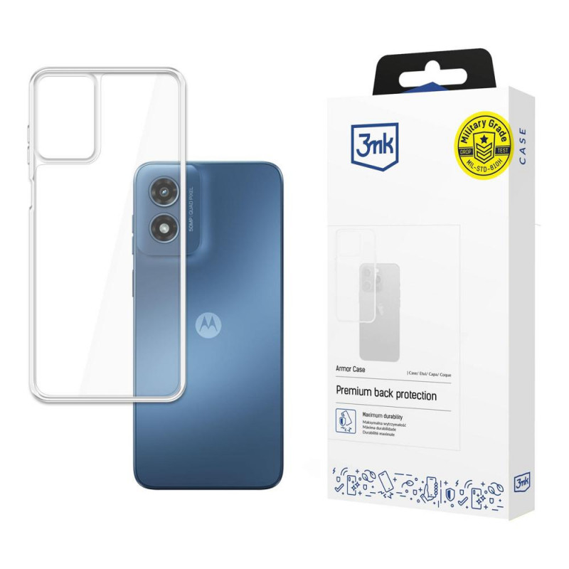 3MK Armor Case älypuhelimen kuori Motorola Moto G Play 2024 -malliin, läpinäkyvä