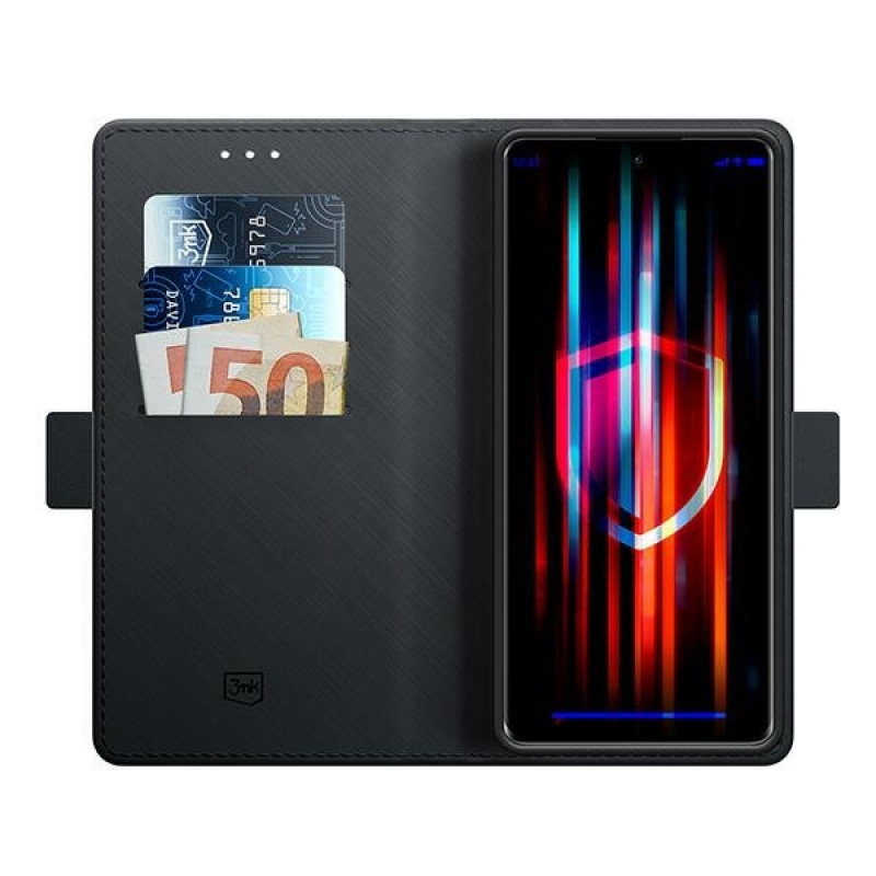 3MK Wallet Case lompakkokotelo Oppo Reno 10 Pro 5G:lle, musta