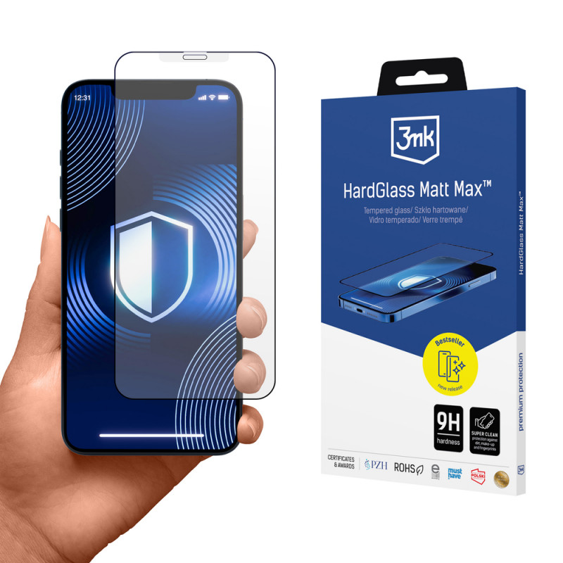 3MK HardGlass Matt Max karkaistu lasi mattapintainen näytönsuojus Apple iPhone XS Max / 11 Pro Max -puhelimelle