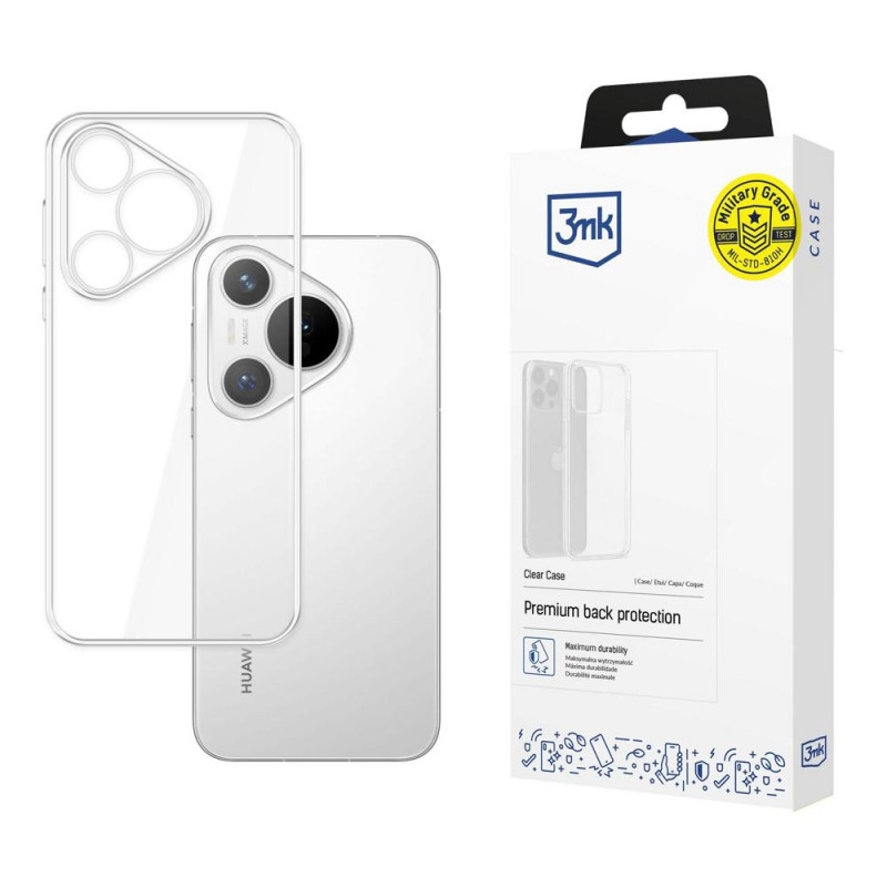 3MK Clear Case -suojakuori Huawei Pura 70 -puhelimelle, läpinäkyvä