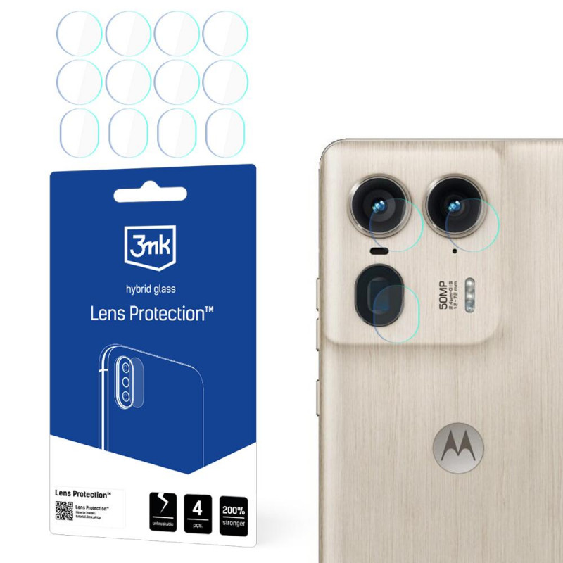 3MK Lens Protect Motorola Moto Edge 50 Ultra -kameran linssinsuoja (4 kpl)