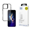 3mk Satin Armor Case+ suojakotelo Apple iPhone 16 Pro Max -puhelimelle, läpinäkyvä mustalla kehyksellä