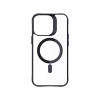 3mk Satin Armor MagCase MagSafe-yhteensopiva suojakotelo Apple iPhone 16 Pro -puhelimelle, läpinäkyvä mustalla kehyksellä