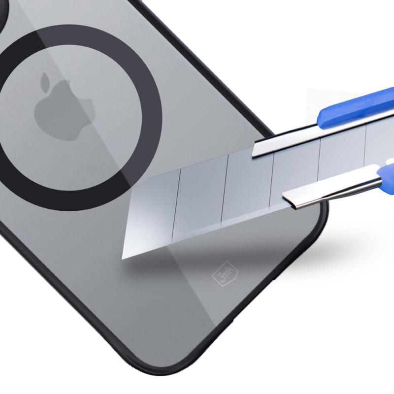 3mk Satin Armor MagCase MagSafe-yhteensopiva suojakotelo Apple iPhone 16 Pro Max -puhelimelle (W-3SAMaCa-AiP16PM-0), läpinäkyvä mustalla kehyksellä