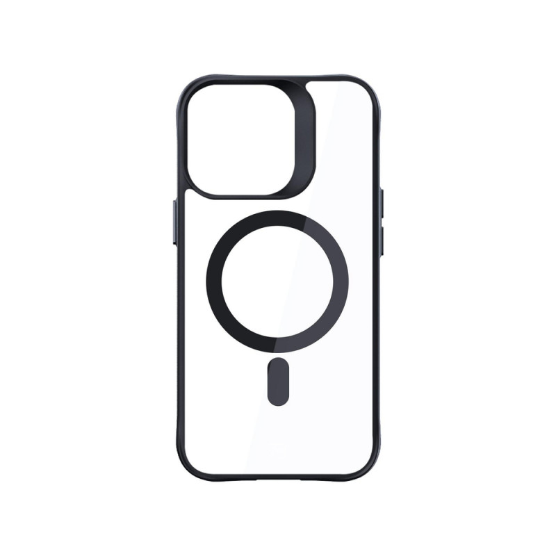3mk Satin Armor MagCase MagSafe-yhteensopiva suojakotelo Apple iPhone 16 Pro Max -puhelimelle (W-3SAMaCa-AiP16PM-0), läpinäkyvä mustalla kehyksellä