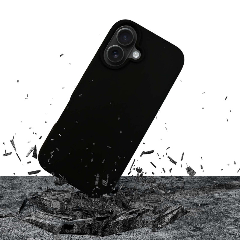 3mk Silicone Case suojakotelo Apple iPhone 16 Plus -puhelimelle, musta