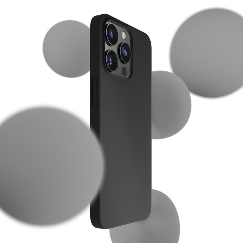 3mk Silicone Case suojakotelo Apple iPhone 16 Pro Max -puhelimelle, musta