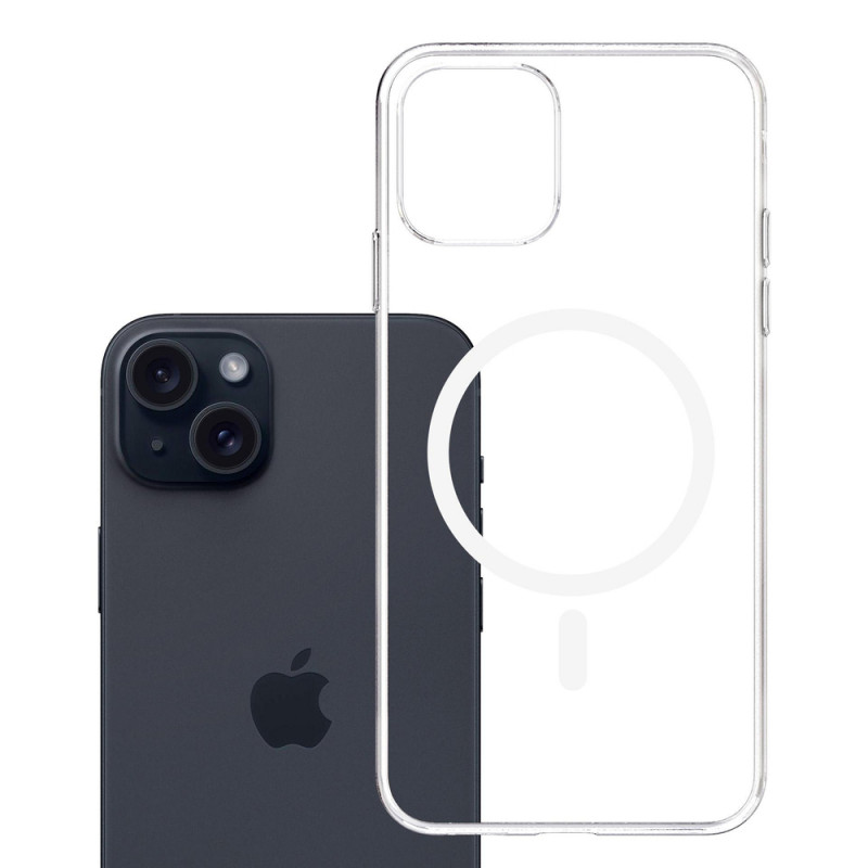 3mk Clear MagCase Apple iPhone 15 -puhelimelle, läpinäkyvä