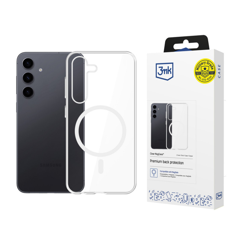 3mk Clear MagCase suojakotelo Samsung Galaxy S24+:lle, läpinäkyvä