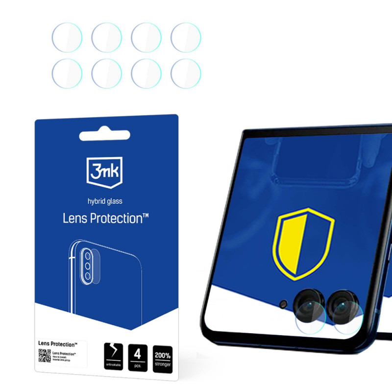 3mk Lens Protect -hybridilasisuojus Motorola Razr 50 -puhelimen etukameralle, 4 kpl