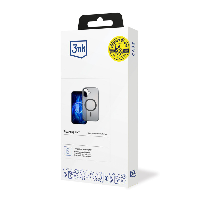 3MK Frosty MagCase -suojakotelo Apple iPhone 16 -puhelimelle, musta