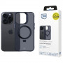 3MK Smoke Case Mag&Stand -suojakotelo Apple iPhone 16 Pro Max -puhelimelle, polykarbonaattia, musta
