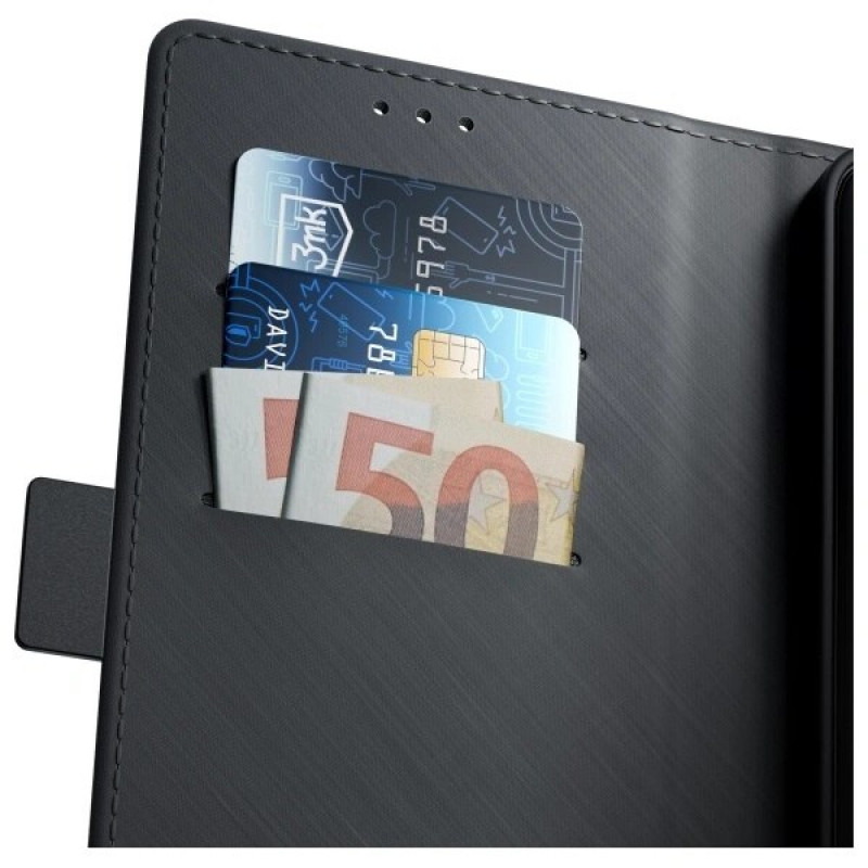 3MK Wallet Case -lompakkokotelo Samsung Galaxy A16:lle, musta