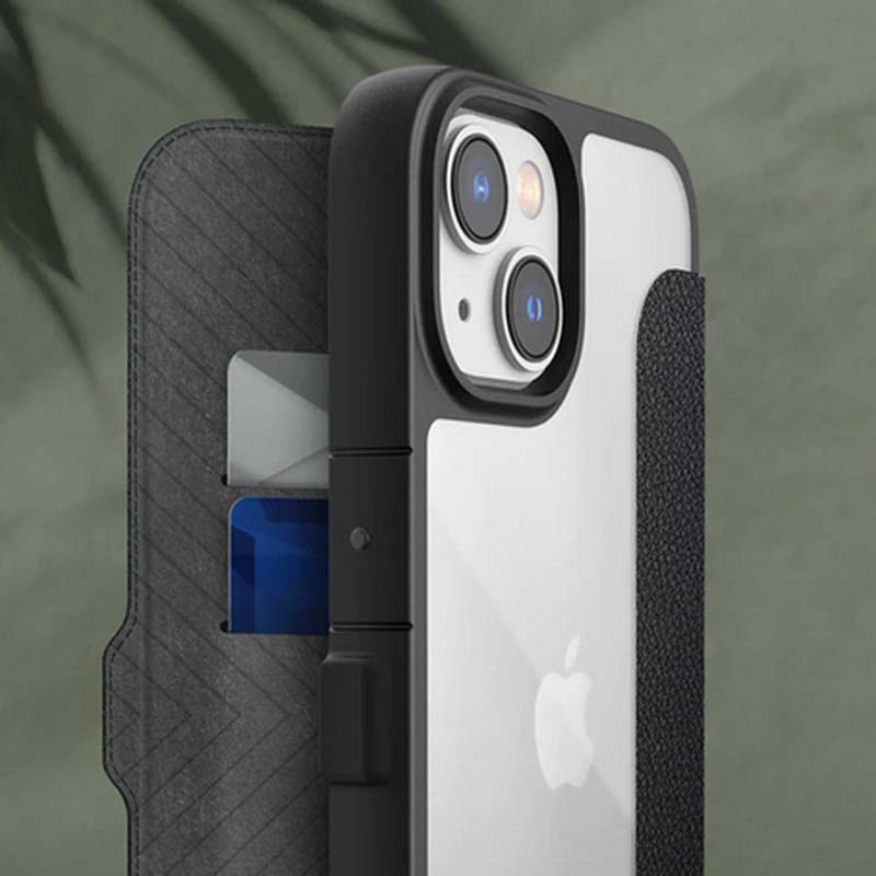 X-Doria Raptic Urban Folio -kotelo Apple iPhone 14 Plus / 15 Plus -puhelimelle, musta