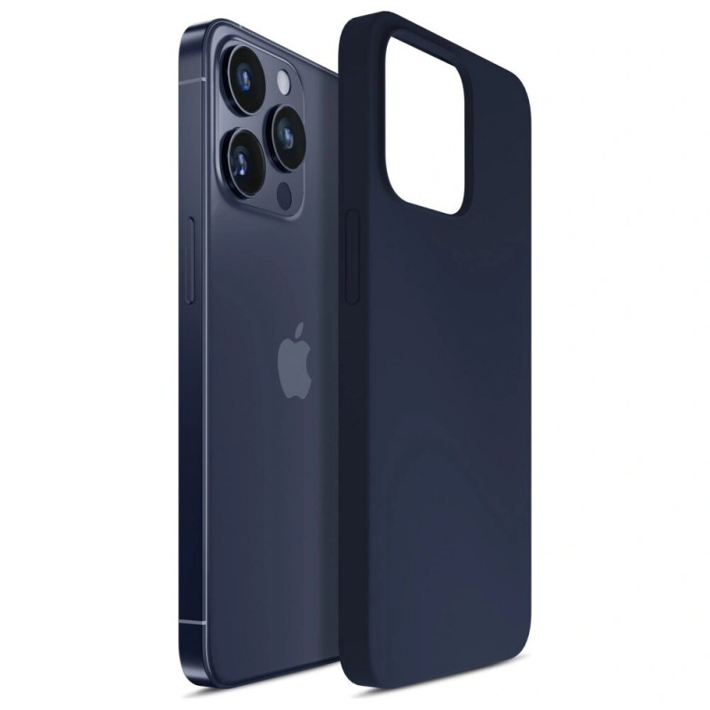 3MK Silicone Case suojakotelo Apple iPhone 16 Pro -puhelimelle, laivastonsininen
