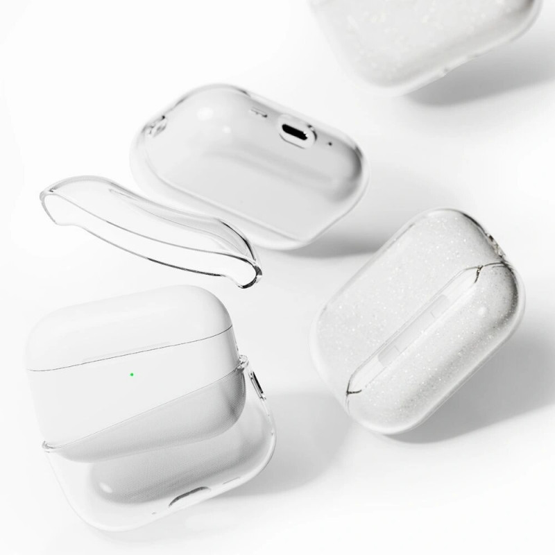 Ringke Air -kotelo Apple AirPods Pro 3 -kuulokkeille, glitter clear