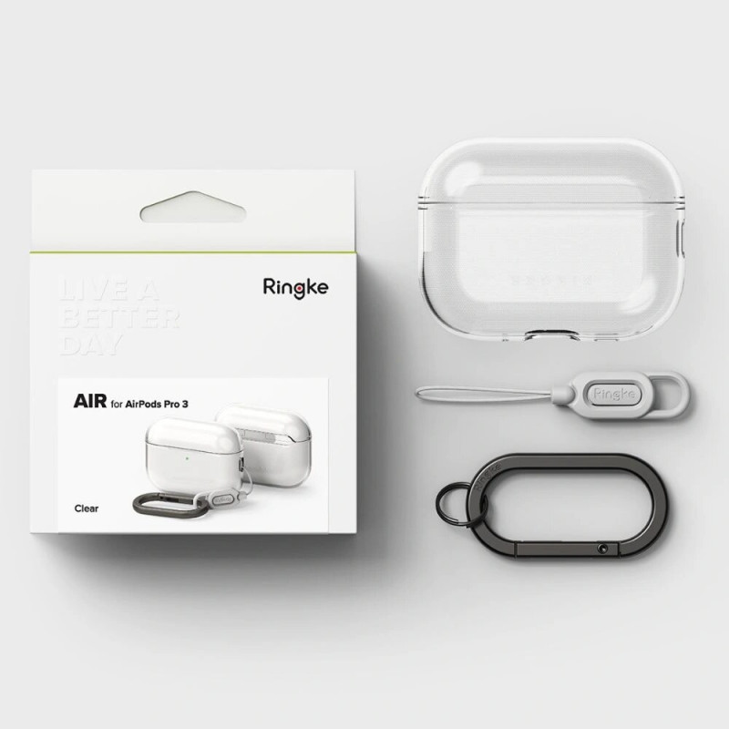 Ringke Air -kotelo Apple AirPods Pro 3 -kuulokkeille, kirkas