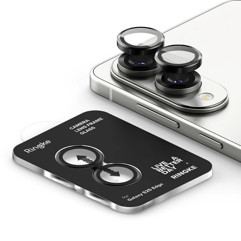Ringke-kamerakehyksen suojus Samsung Galaxy S25 Edge -puhelimelle, musta