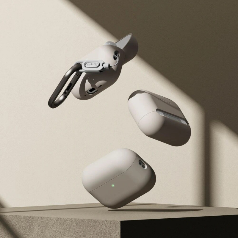 Ringke silikonikuori Apple AirPods Pro 3 -kuulokkeille, Stone (beige)