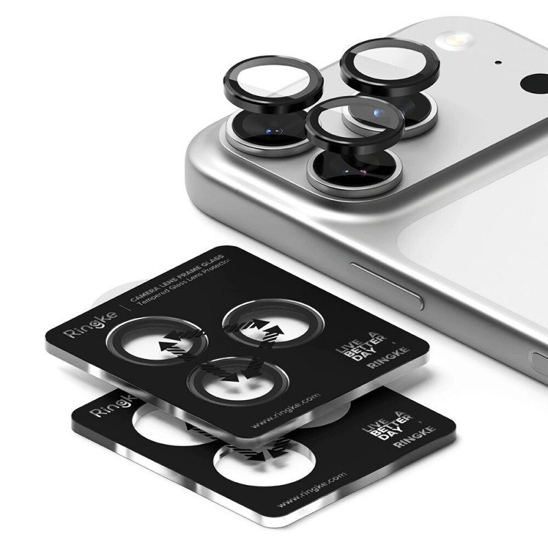 Ringke-kamerakehyksen suojus Apple iPhone 17 Pro / 17 Pro Max -puhelimelle, musta (2 kpl)