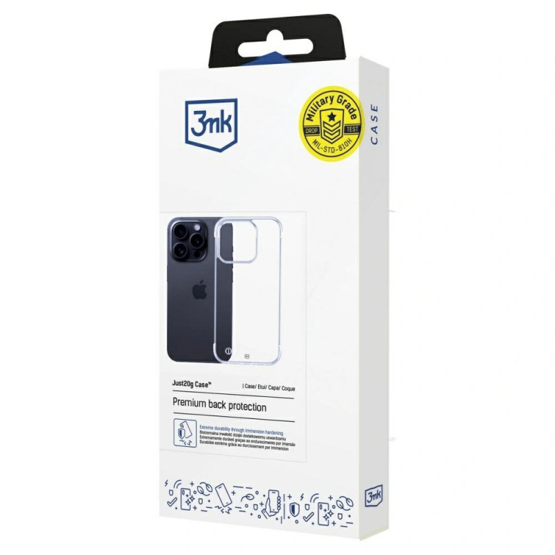 3mk Just20g Clear Case Apple iPhone 14 Pro Max älypuhelimen kuori, läpinäkyvä