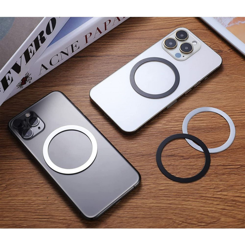 Tech-Protect MagMat MagSafe yleinen magneettirengas, musta & hopea (2 kpl)