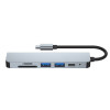 Tech-Protect V4 6-in-1 USB-C -keskitin, harmaa