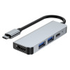 Tech-Protect V2 4-in-1 USB-C -keskitin, harmaa