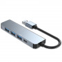 Tech-Protect V0-HUB 5in1 USB-A -hubi, harmaa