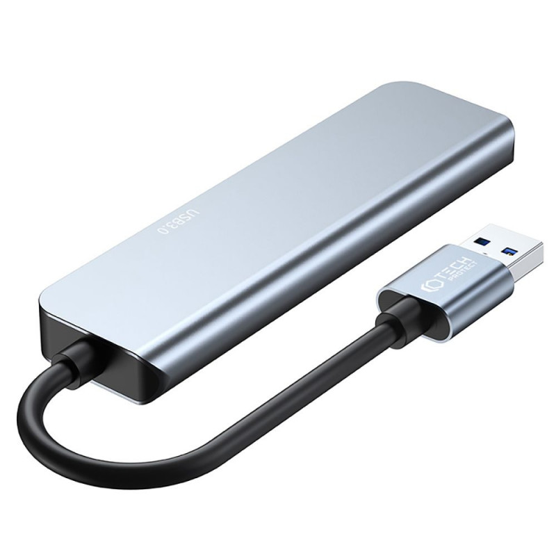 Tech-Protect V0-HUB 5in1 USB-A -hubi, harmaa