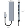 Tech-Protect V0-HUB 5in1 USB-A -hubi, harmaa