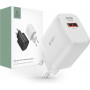 Tech-Protect C20W 2-porttinen seinälaturi, USB-C PD 20W ja USB-A QC 3.0, valkoinen