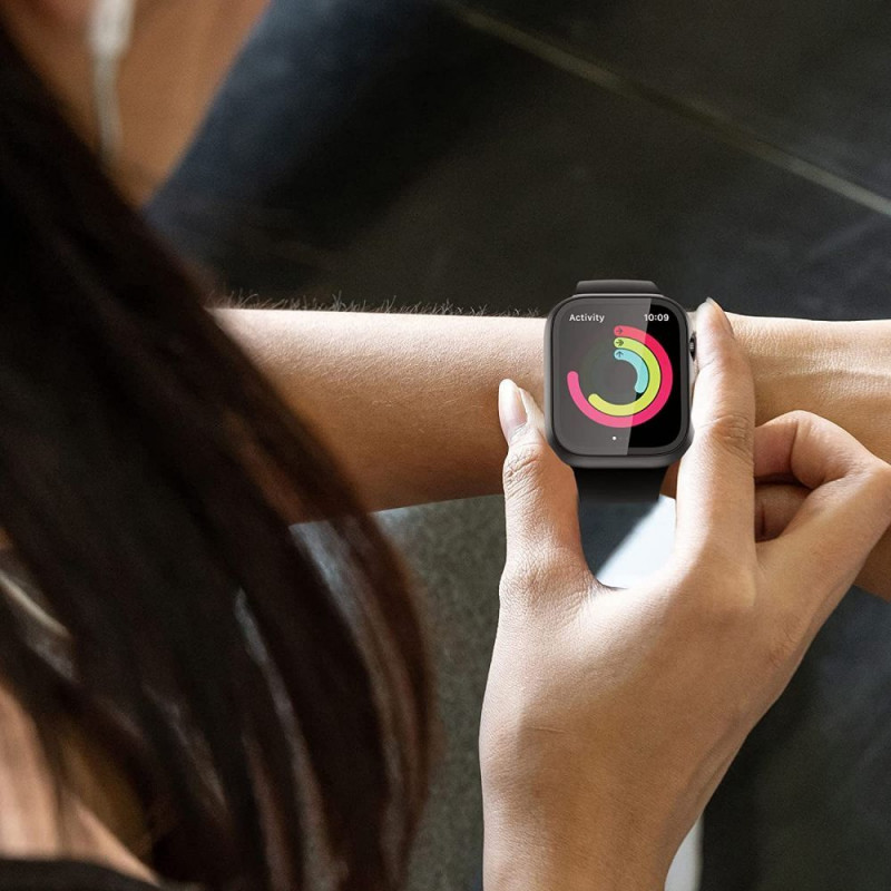 Tech-Protect Defense360 -kotelo Apple Watch 4/5/6/7/8/9/SE 44/45 mm, musta/oranssi