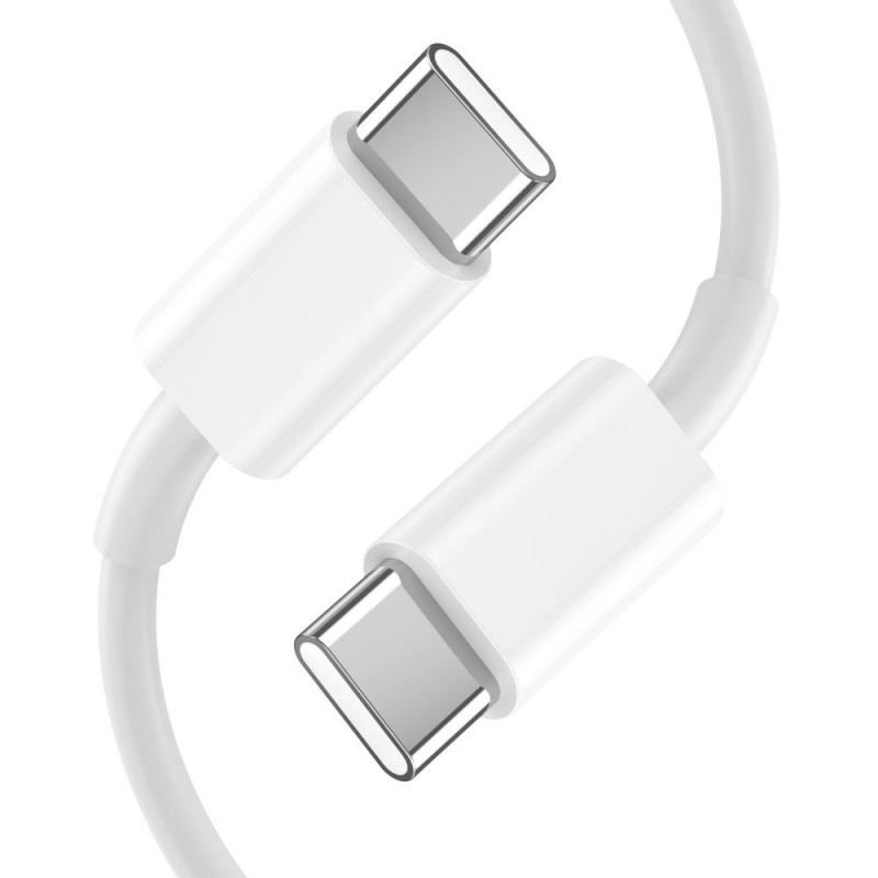 Tech-Protect C20W 2-port seinälaturi PD 20W QC 3.0 USB-C-kaapelilla, valkoinen