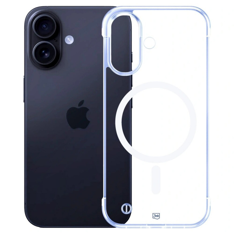 3mk Just20g MagCase Apple iPhone 16 -älypuhelinkotelo, läpinäkyvä