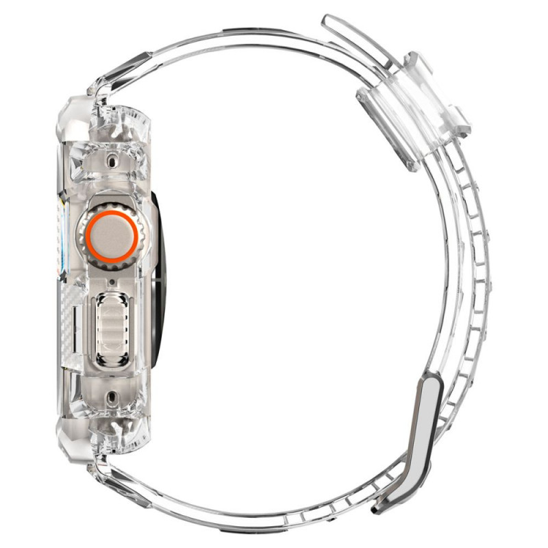 Spigen Rugged Armor Pro -ranneke ja kotelo Apple Watch Ultra 49 mm:lle, kristallinkirkas