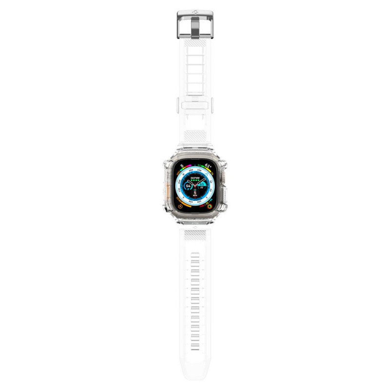 Spigen Rugged Armor Pro -ranneke ja kotelo Apple Watch Ultra 49 mm:lle, kristallinkirkas