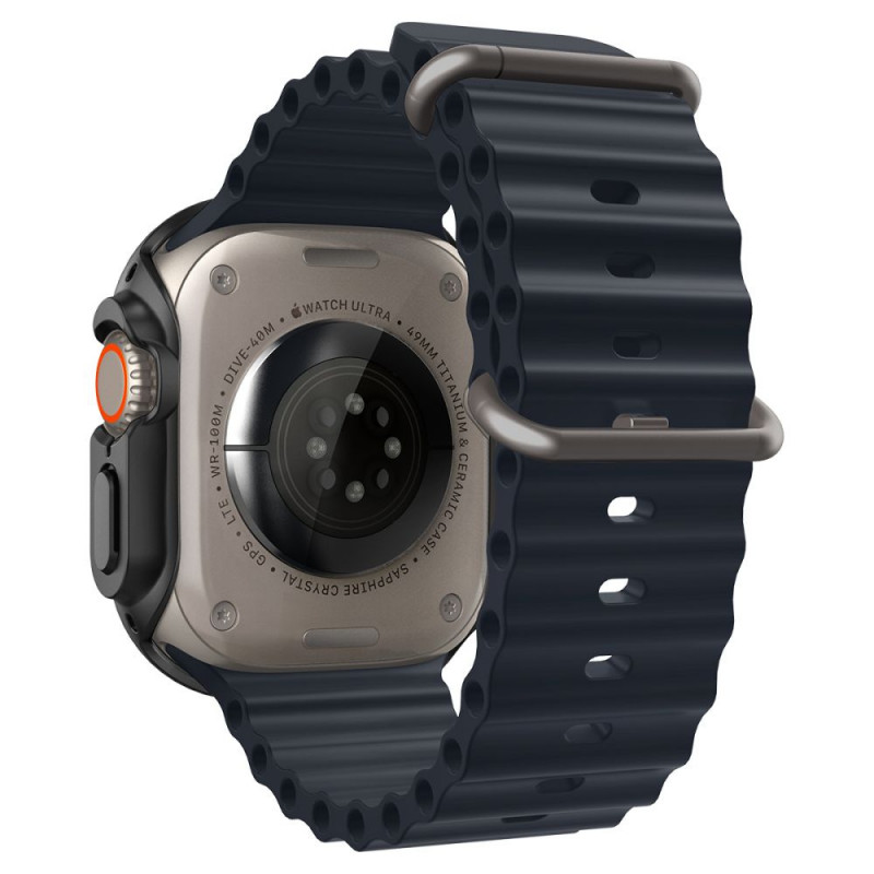 Spigen Thin Fit -suojakotelo Apple Watch Ultra 1 / 2 / 3 49 mm:lle, musta