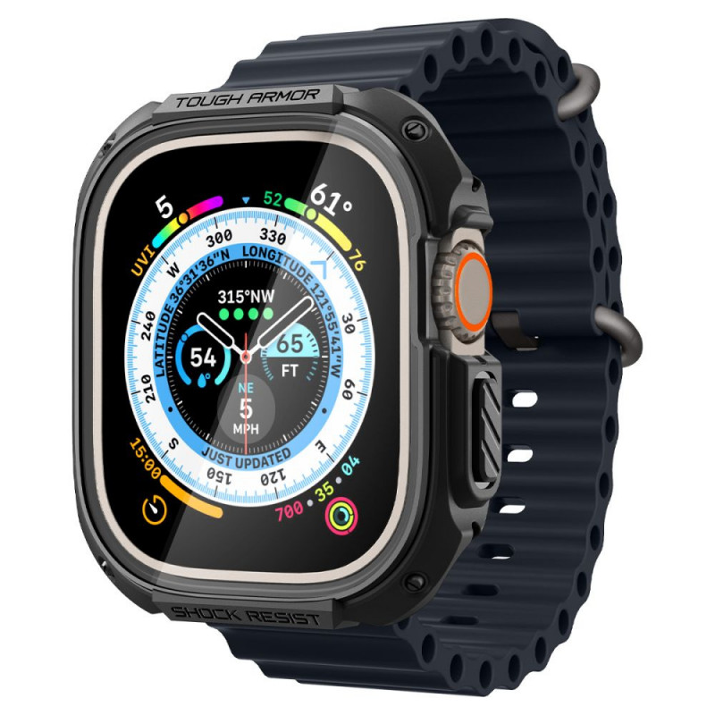 Spigen Tough Armor -suojakotelo Apple Watch Ultra 49 mm:lle, musta
