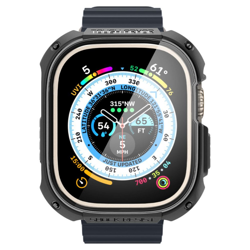 Spigen Tough Armor -suojakotelo Apple Watch Ultra 49 mm:lle, musta