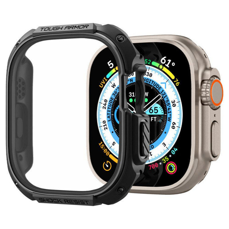 Spigen Tough Armor -suojakotelo Apple Watch Ultra 49 mm:lle, musta