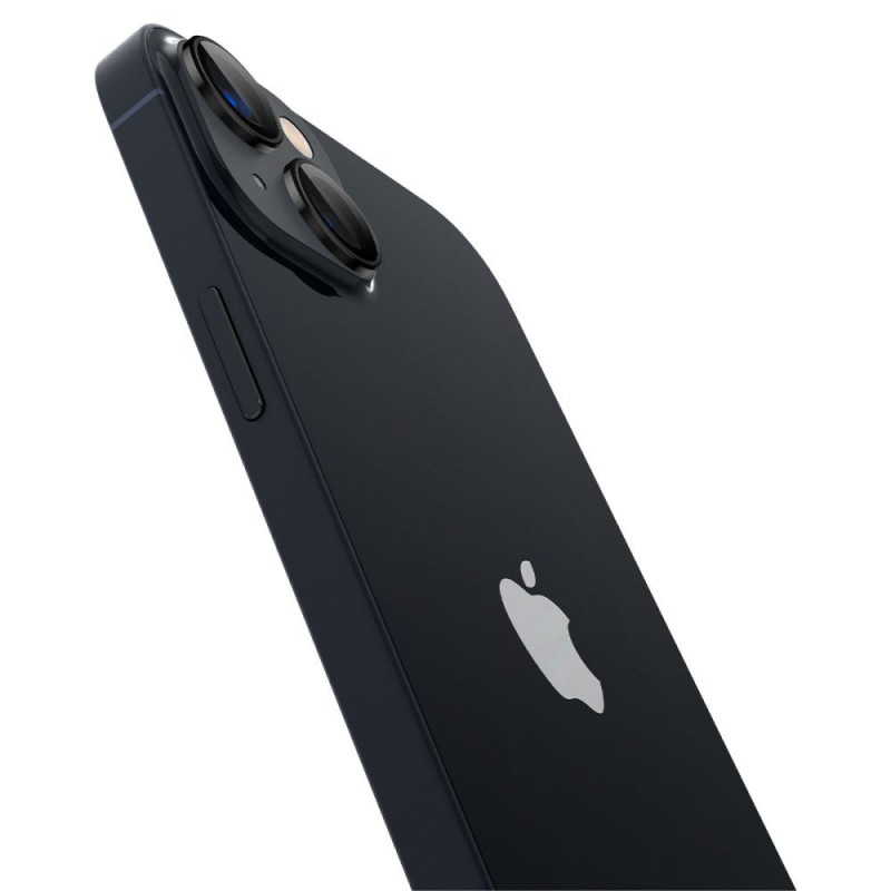 Spigen Optik.tR EZ Fit -kameran linssinsuojus Apple iPhone 14 / 14 Plus / 15 / 15 Plus -puhelimelle, musta (2 kpl)