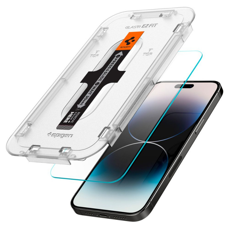 Spigen GLAS.tR EZ Fit karkaistu lasi Apple iPhone 14 Pro Max -puhelimelle (2 kpl)