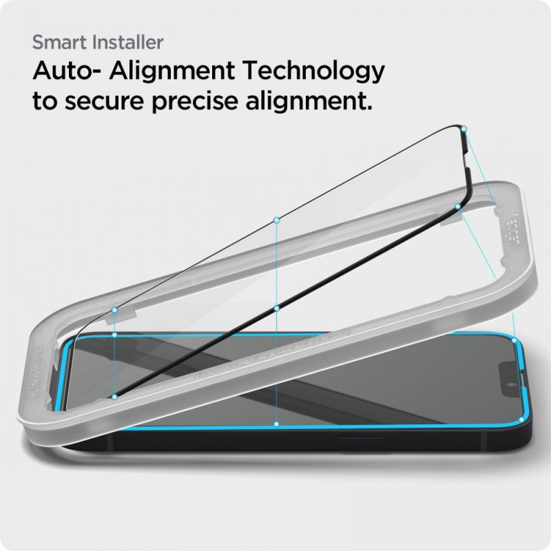 Spigen ALM Glass FC karkaistu lasi Apple iPhone 13 / 13 Pro / 14 -puhelimelle, musta